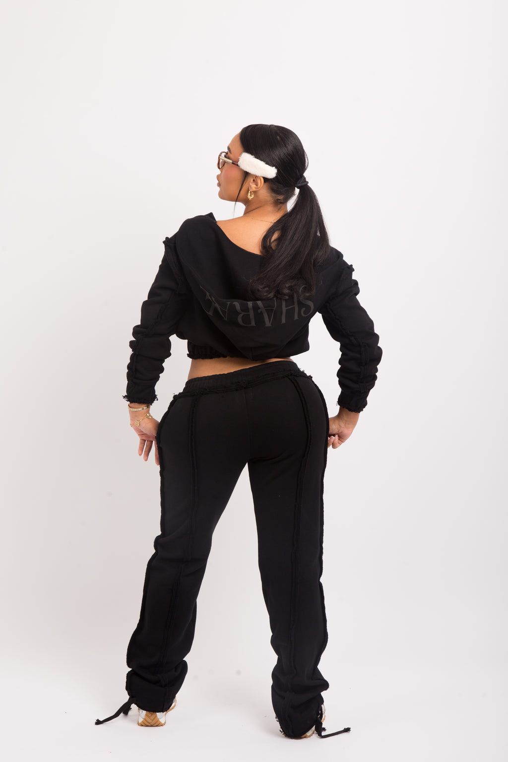 Black Staple Joggers